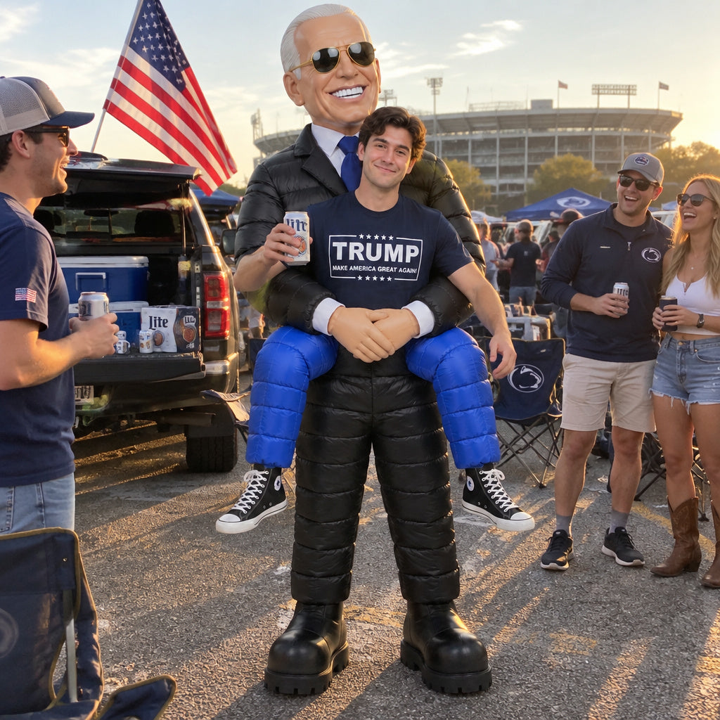 PresidentGrab Inflatable Costume - Biden at a tailgate