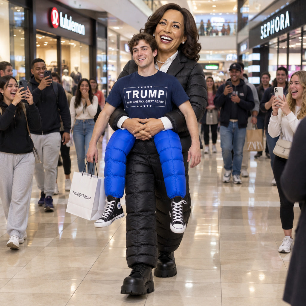 PresidentGrab Inflatable Costume - Kamala at the mall