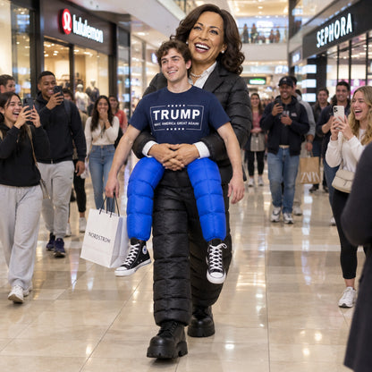 PresidentGrab Inflatable Costume - Kamala at the mall